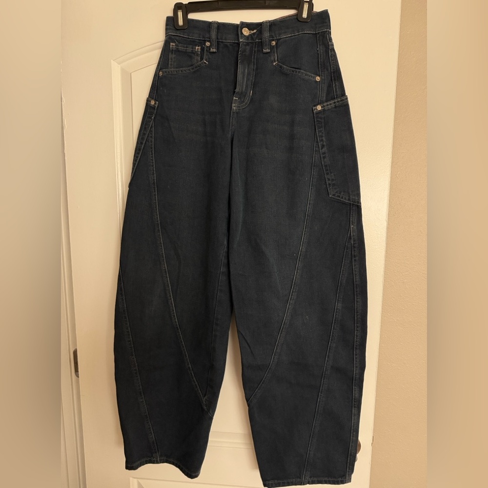 Free People Black Barrel Jeans